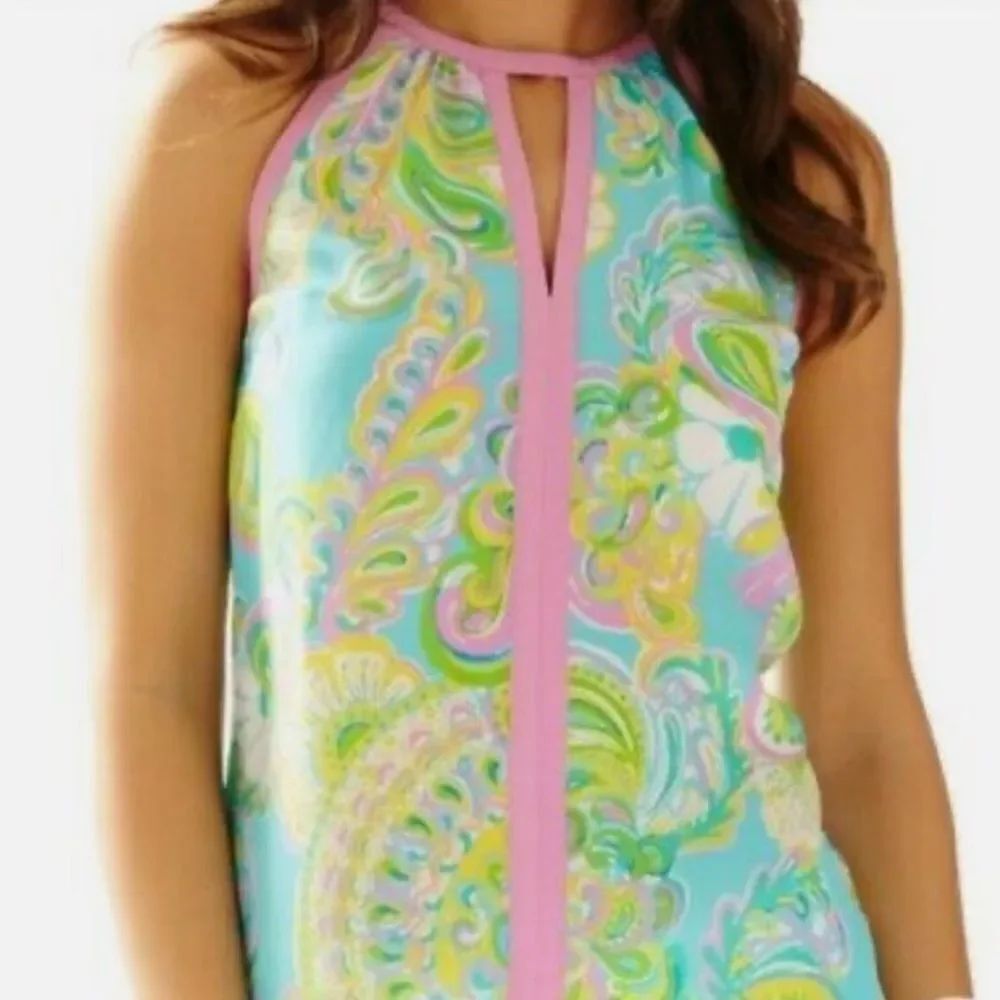 LILLY PULITZER | Silk Double Trouble Tillie Sleeveless Keyhole Top Women’s XS